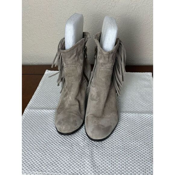 Sam Edelman taupe fringe booties size 7.5 - Picture 1 of 9